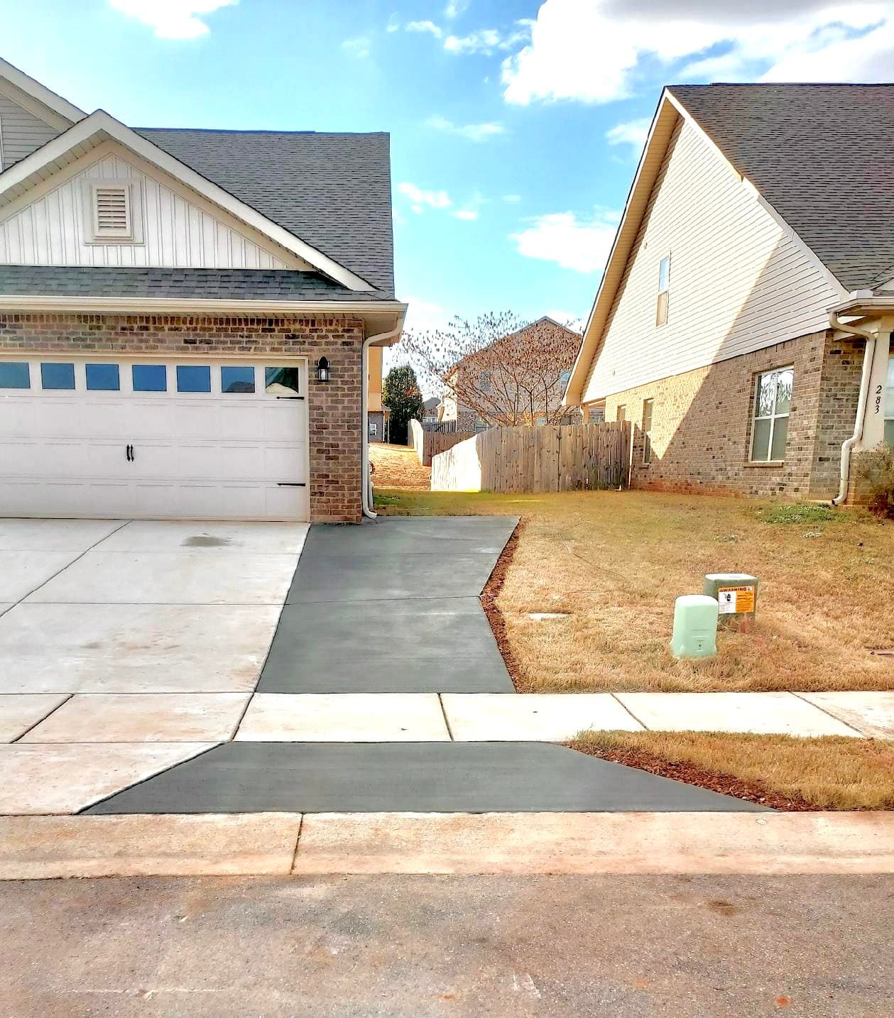 New concrete that was recently poured